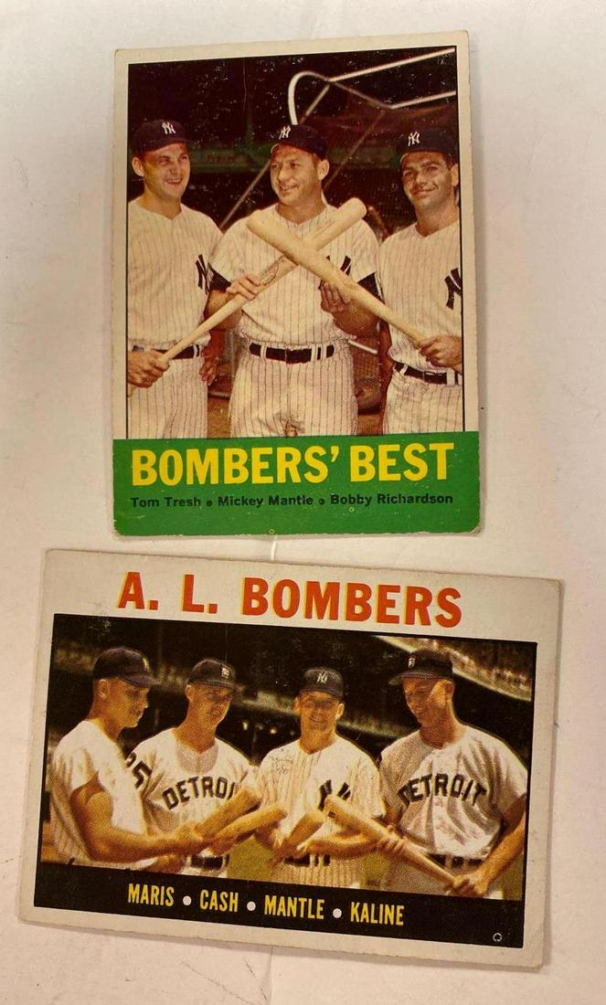 1963 & 1964 Topps Mickey Mantle Bombers Cards (1 of 6)