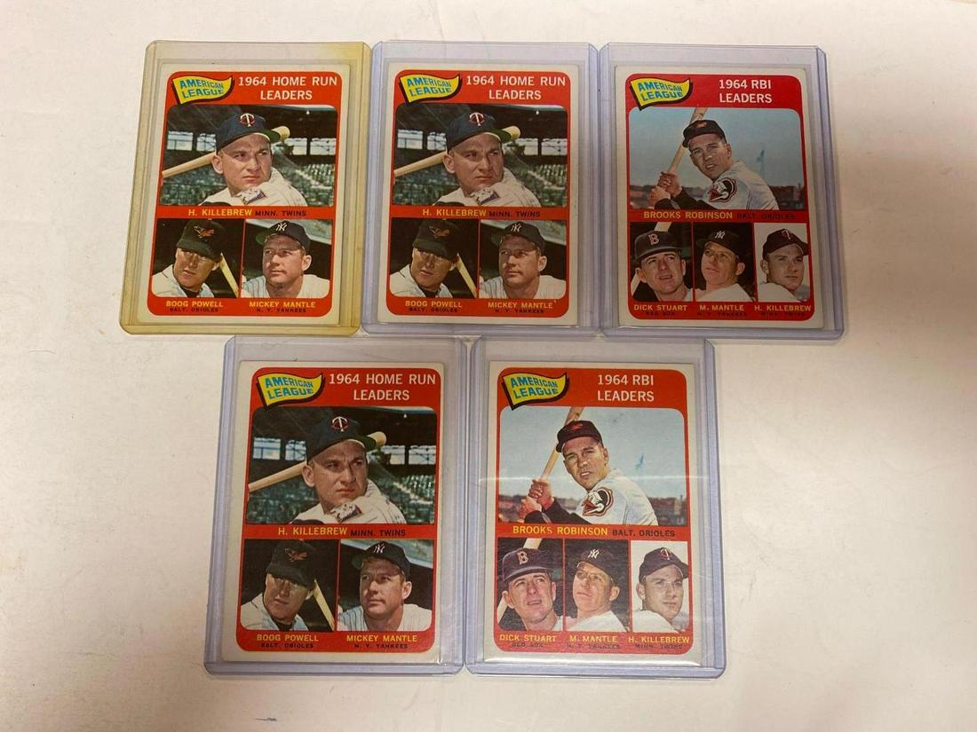 1965 Topps Mickey Mantle Leaders Cards(5) (1 of 7)