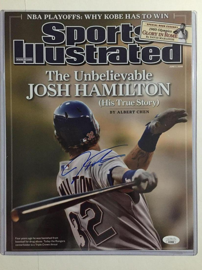 Josh Hamilton Autographed 11x14 SI Cover JSA (1 of 3)