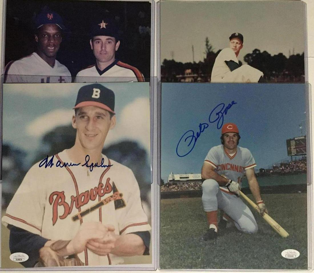 Baseball Legends Autographed 8x10 Photos w/ Rose, Ryan, (1 of 3)