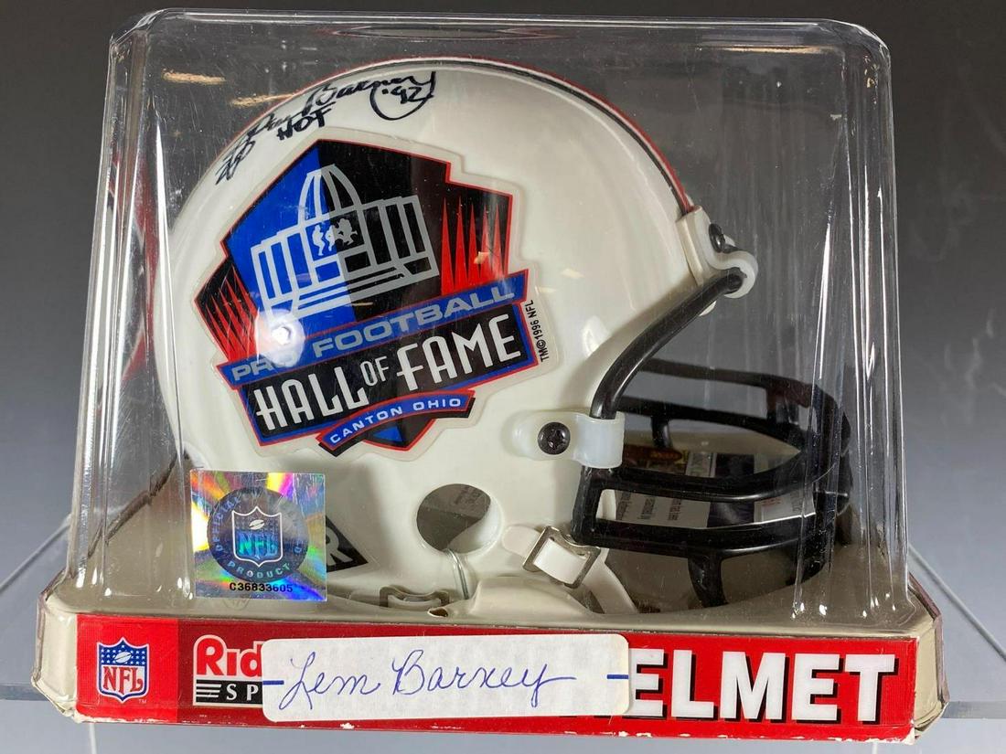 Lem Barney Autographed HOF Mini-Helmet (1 of 6)