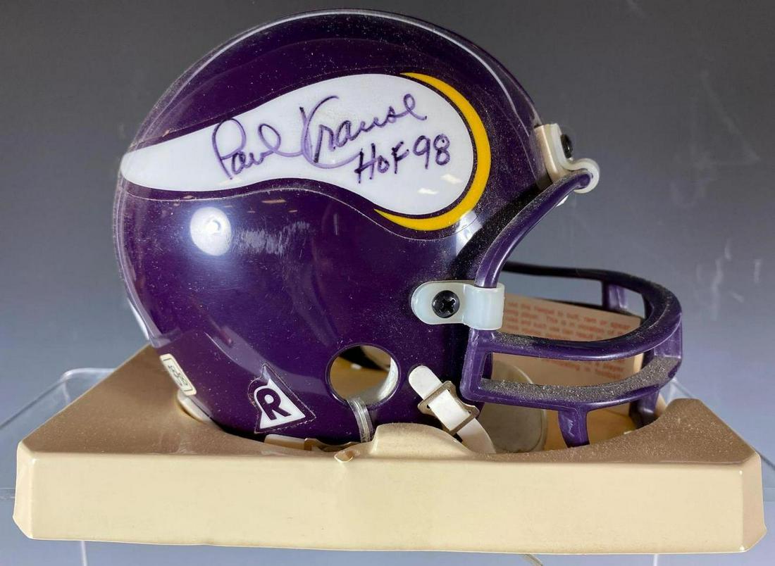 Paul Krause Signed and Inscribed Vikings Helmet JSA (1 of 9)