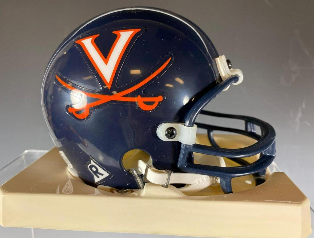 Bullet Bill Dudley Autographed University of Virginia: Riddell U of Virginia mini helmet signed in gold by Dudley along with uniform number.Â JSA certificate.