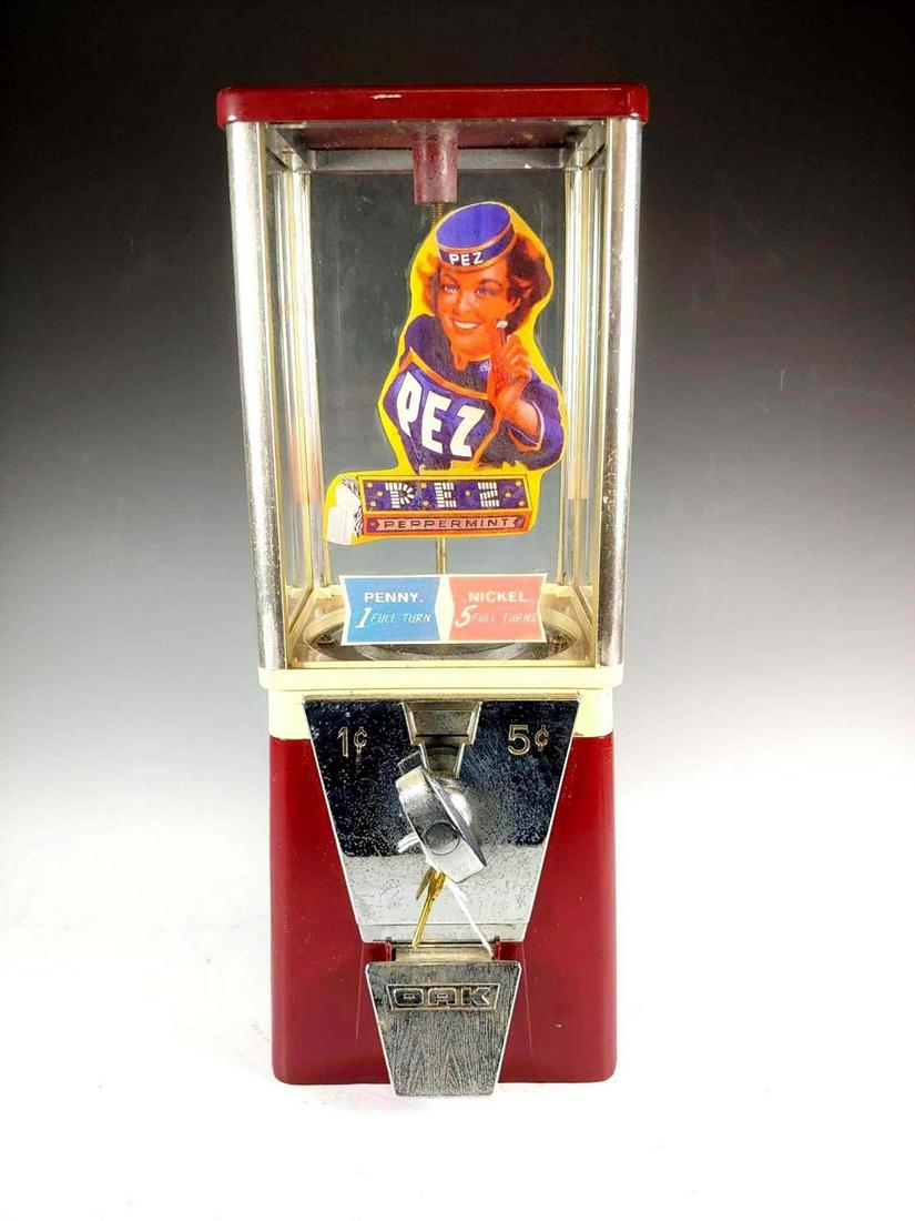 Vintage 1 & 5 Cent Peanut Gumball Machine with PEZ (1 of 10)