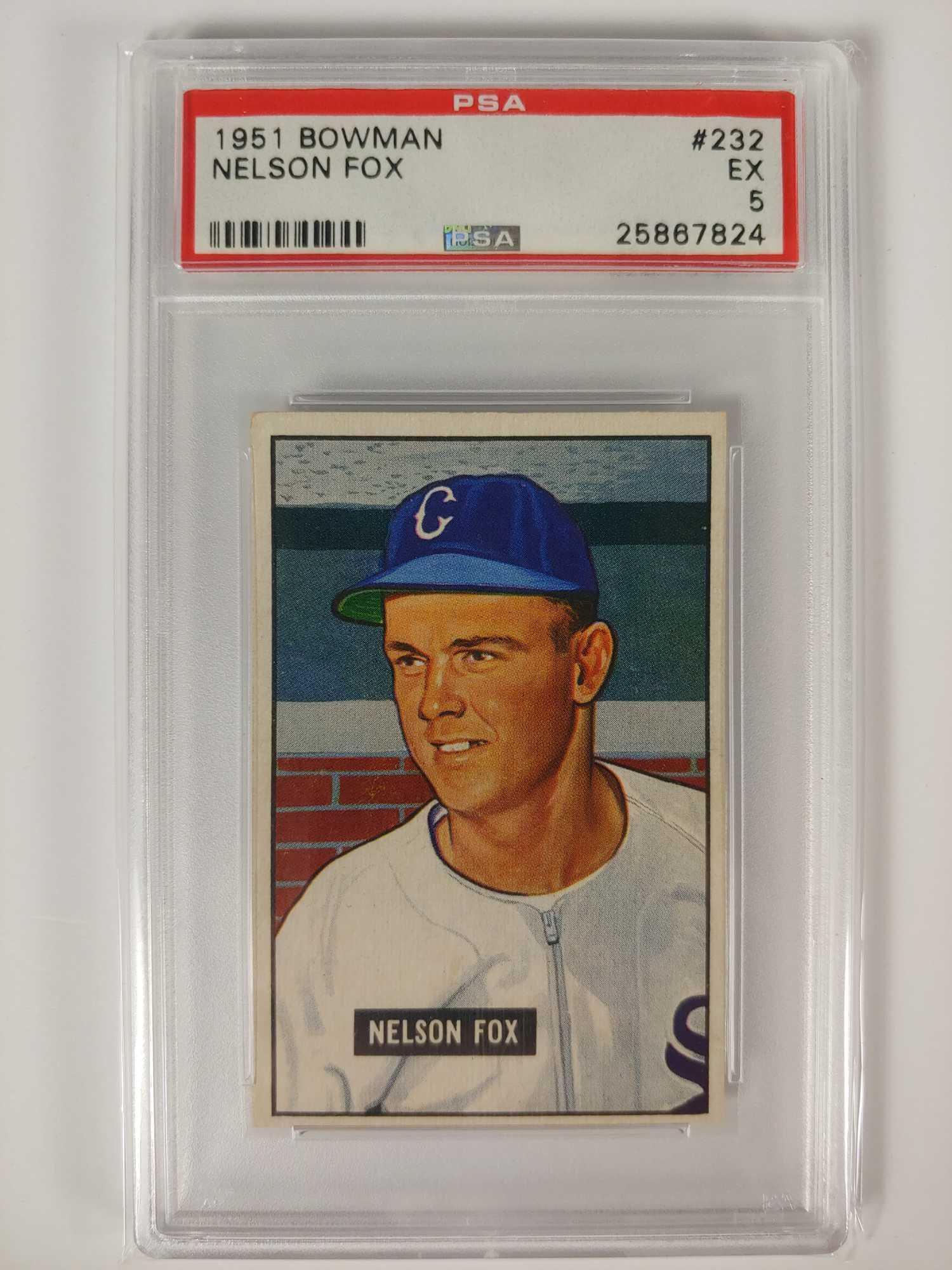1951 Bowman #232 Nellie Fox Rookie PSA 5 (1 of 6)