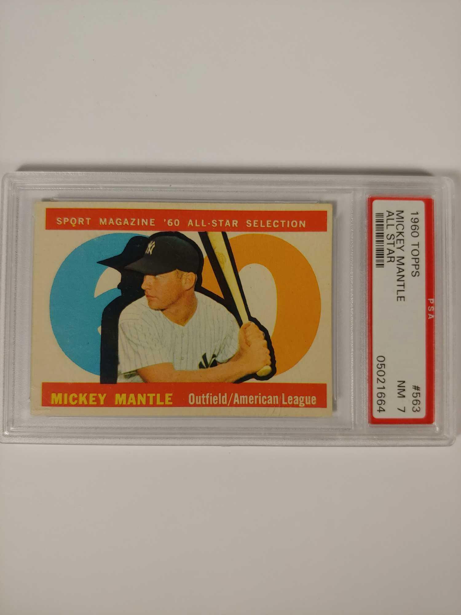 1960 Topps #563 Mickey Mantle All-Star PSA 7 (1 of 4)
