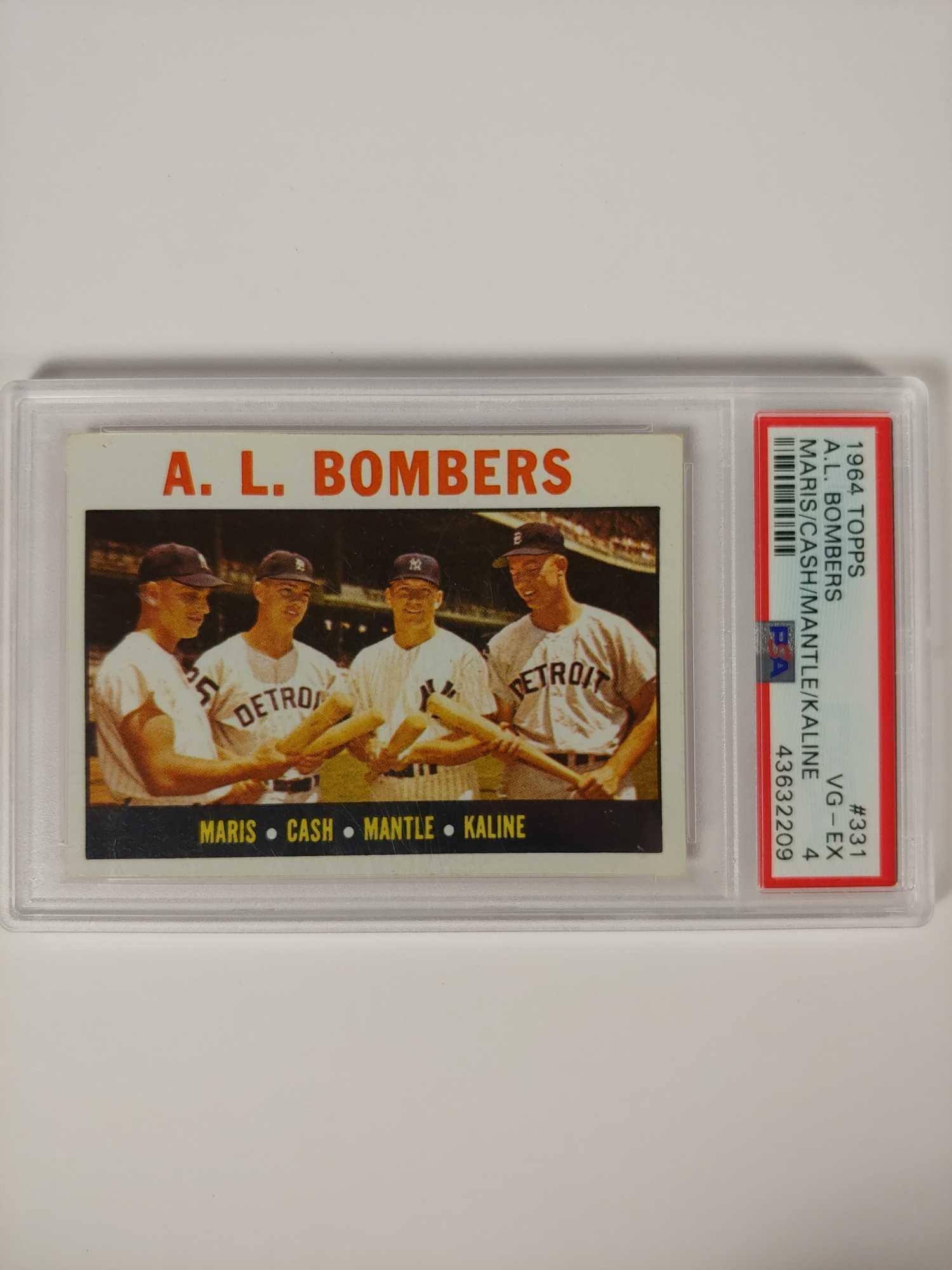 1964 Topps #331 A.L. Bombers PSA 4 Mantle/Maris/Kaline (1 of 4)