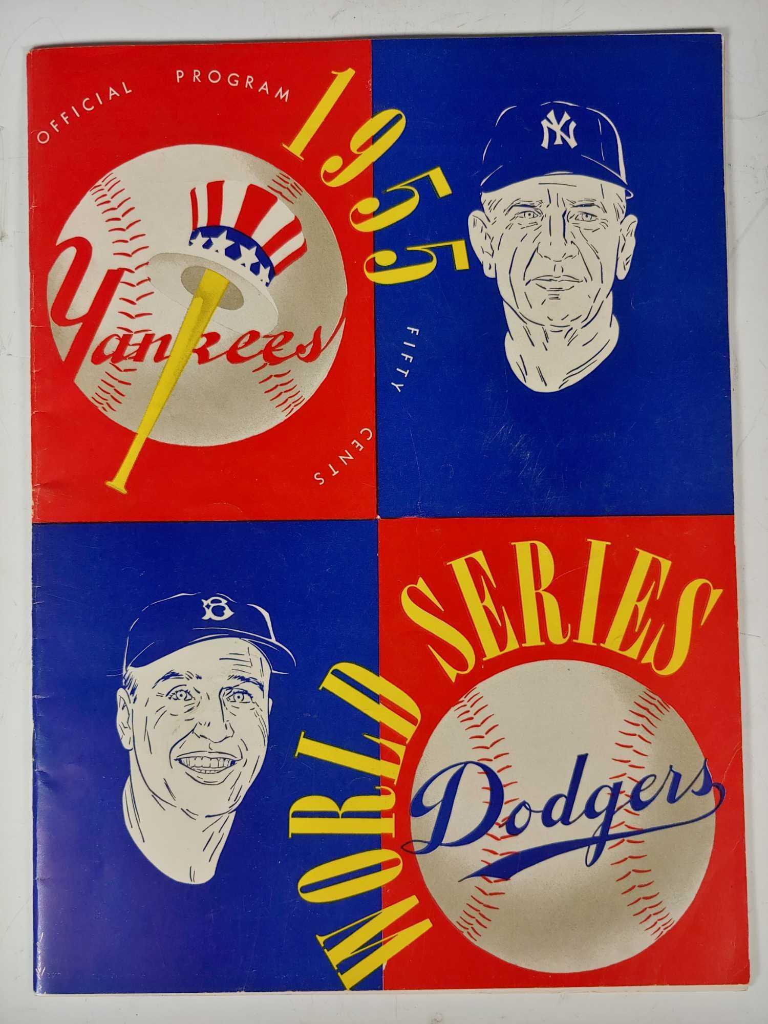 1955 World Series Game 2 Program Yankees Dodgers (1 of 7)