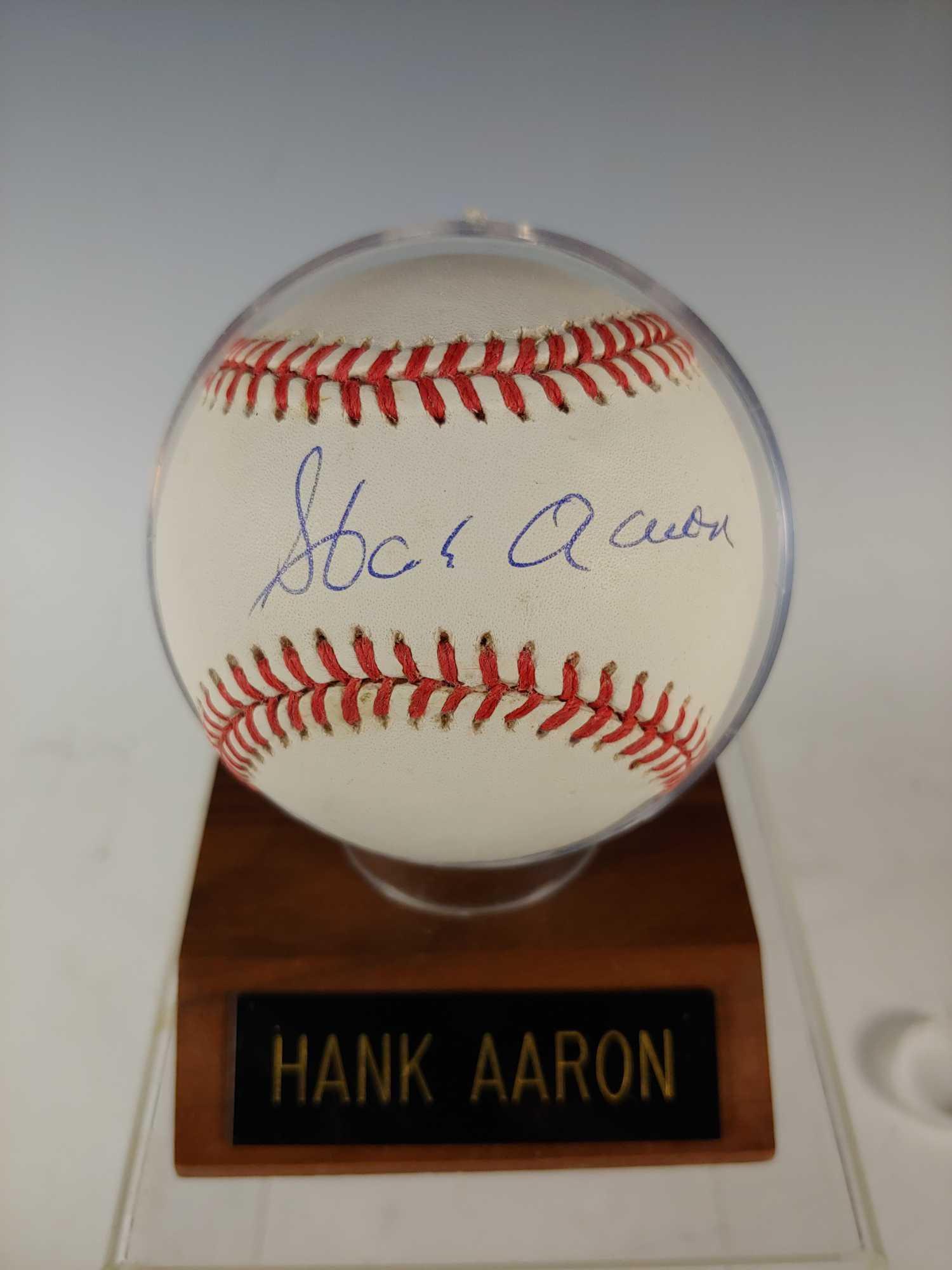 Hank Aaron Autographed Baseball Braves (1 of 5)