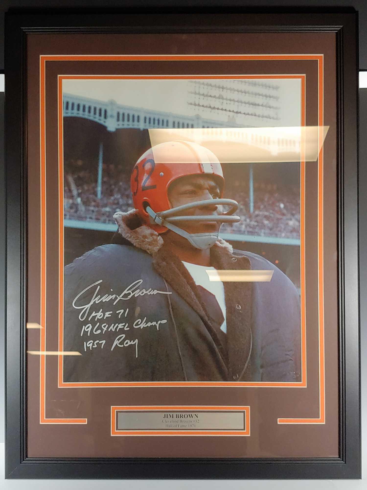 Jim Brown RARE "Stat" Signed 16x20 Photo (1 of 8)