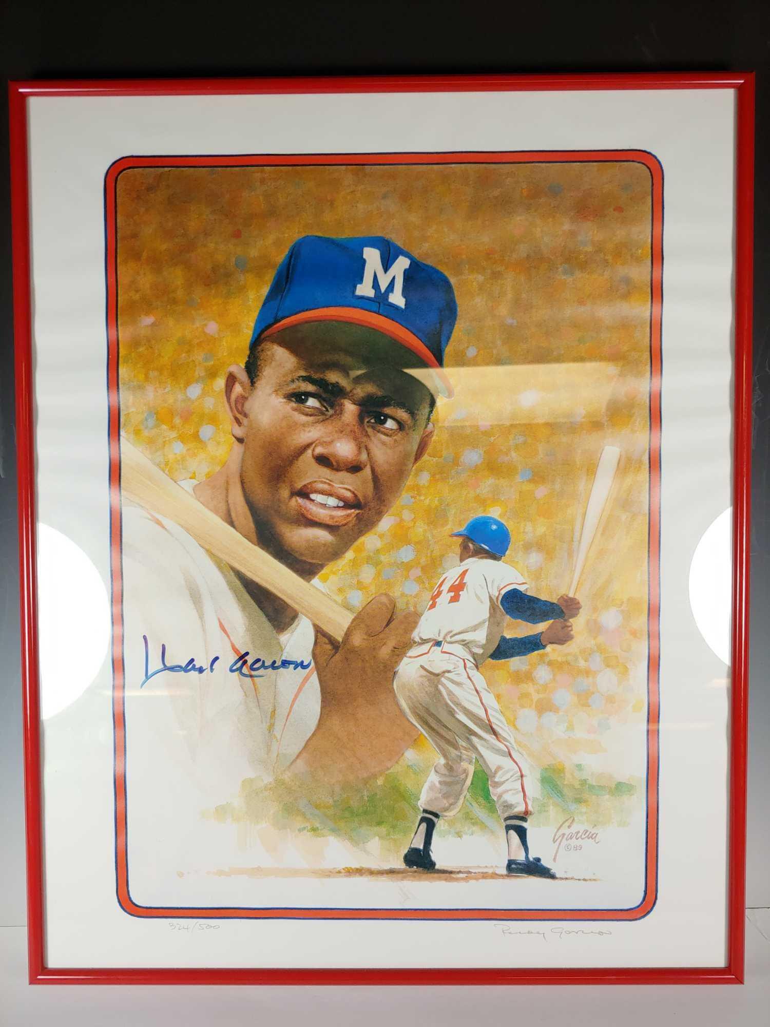 Hank Aaron Signed LE Lithograph (1 of 9)