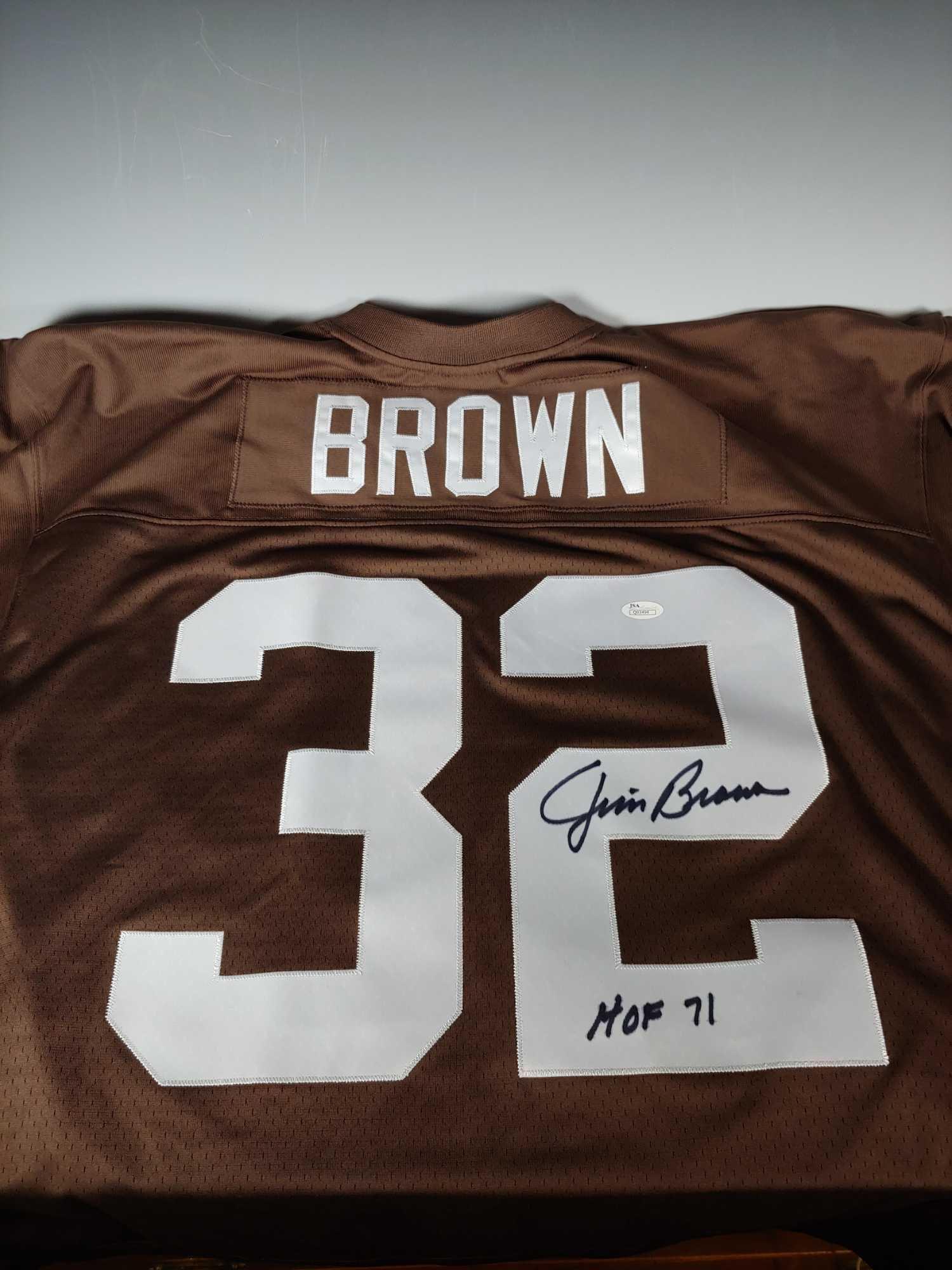 Jim Brown Signed Throwback Browns Jersey (1 of 10)