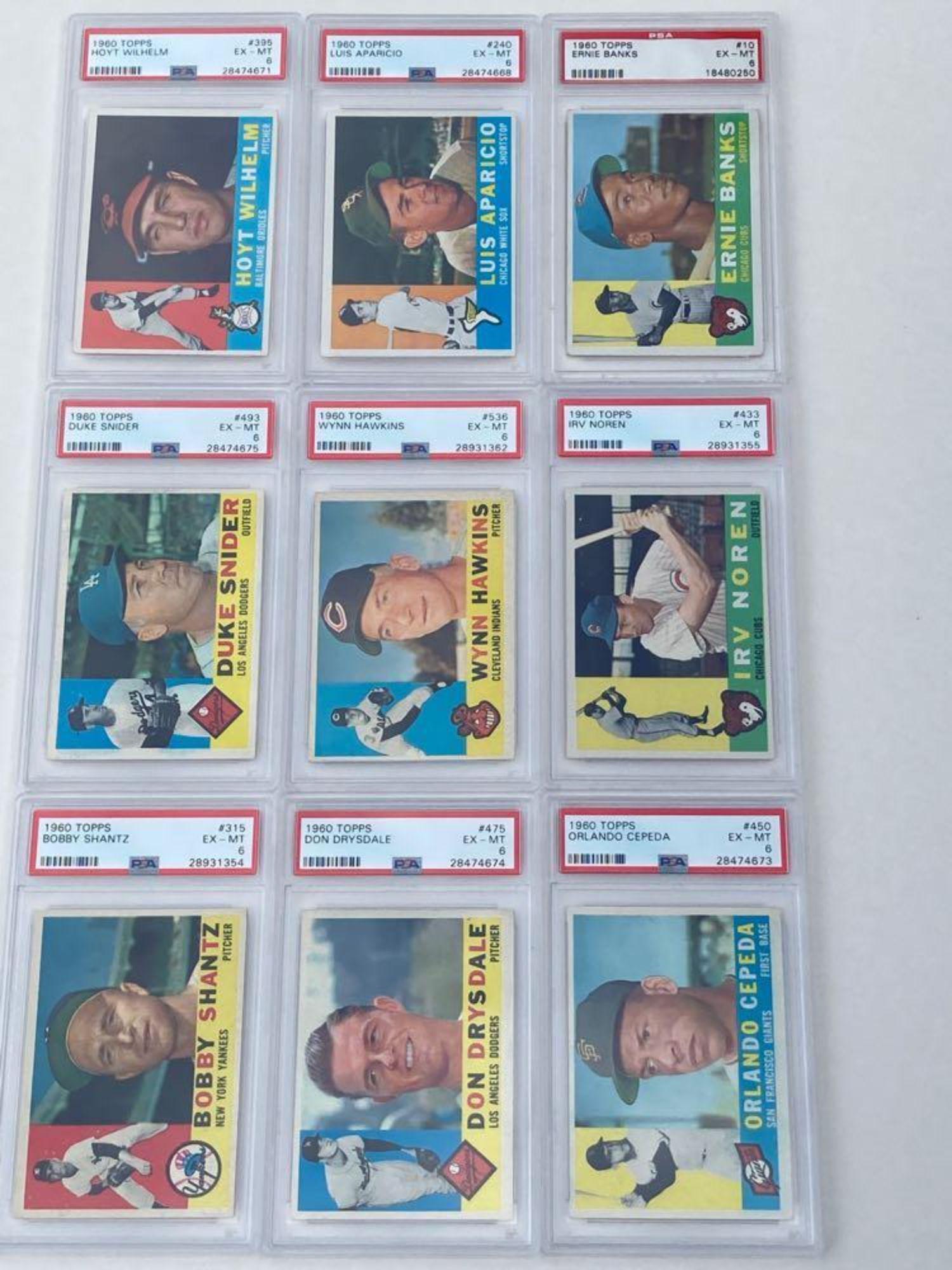 1960 Topps Baseball PSA 6 Lot (9) (1 of 9)