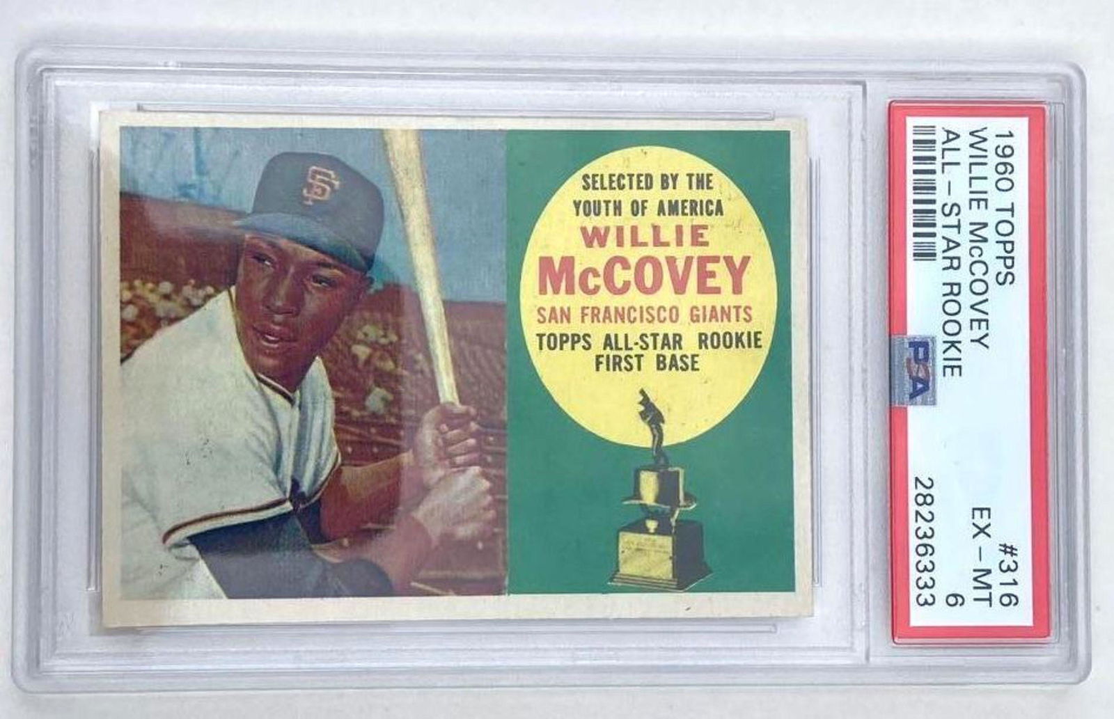 1960 Topps #316 Willie McCovey Rookie PSA 6 (1 of 4)