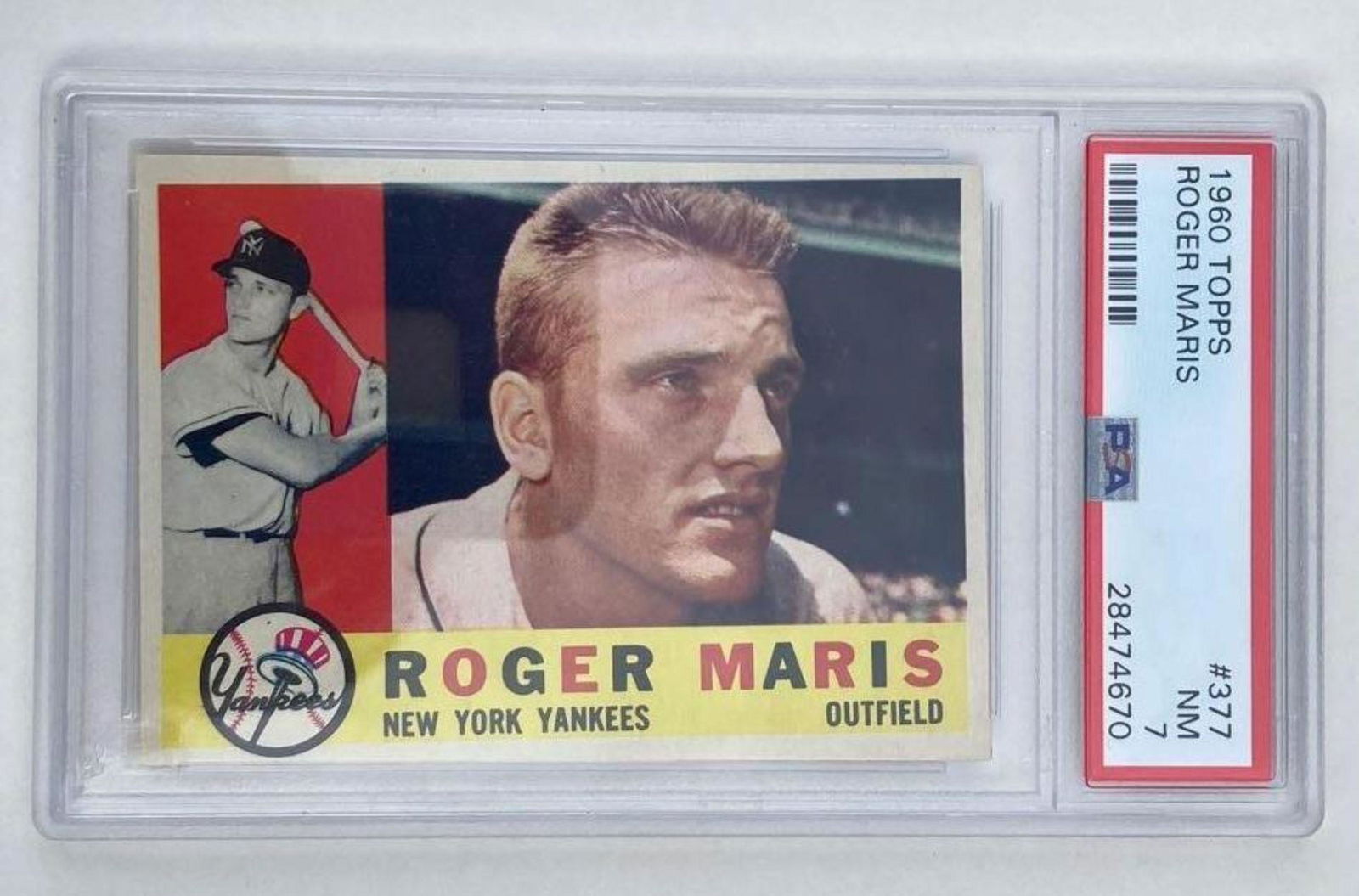 1960 Topps #377 Roger Maris PSA 7 NM (1 of 4)