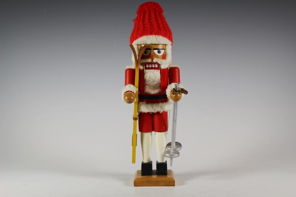 Vintage Steinbach Santa with Skis Nutcracker: Steinbach West Germany vintage Santa Claus with skis and poles. Approx. 12" tall with original in excellent condition, see photos.