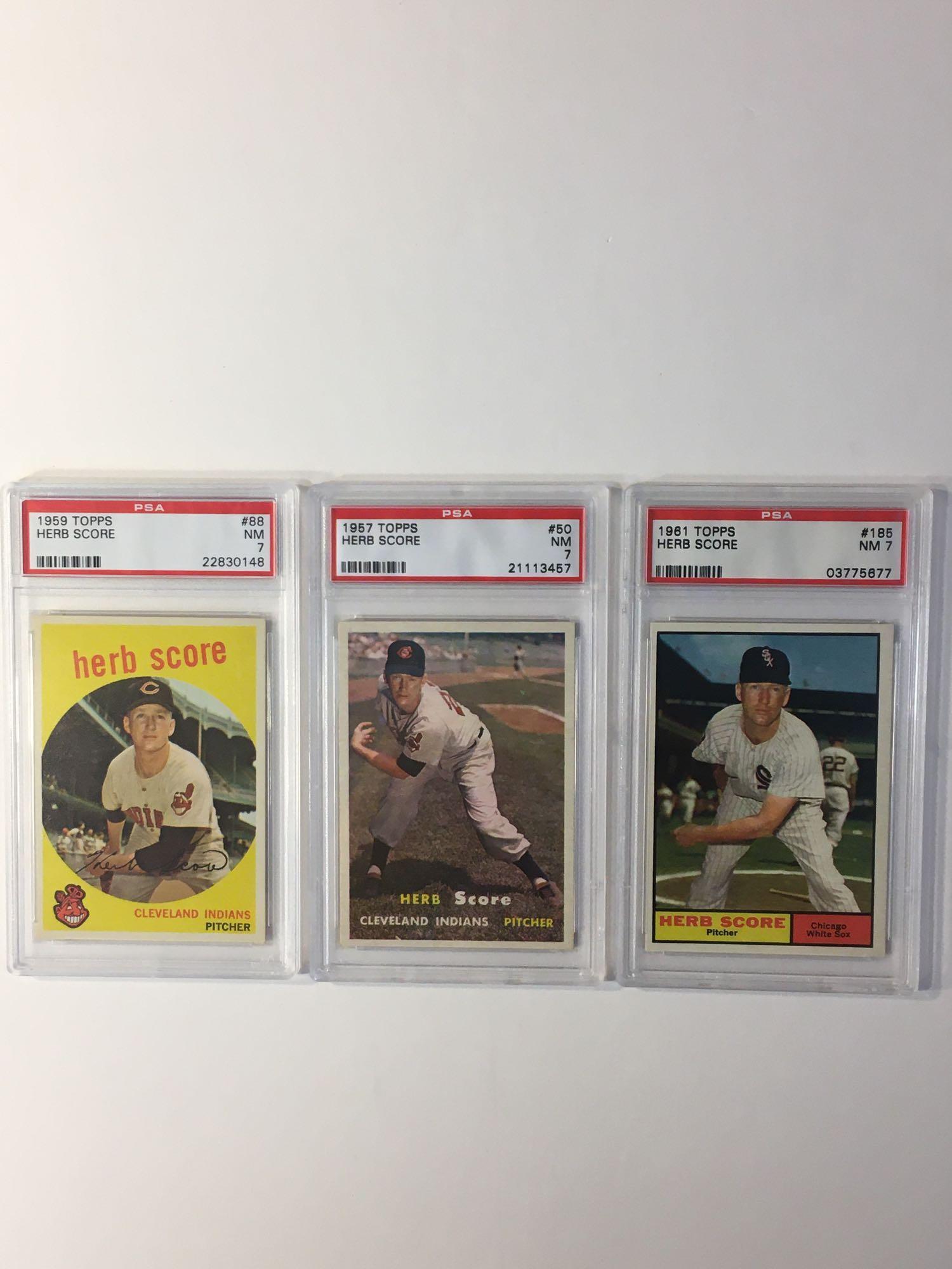 Herb Score PSA 7 Graded Card Lot w/ 1957 (1 of 8)