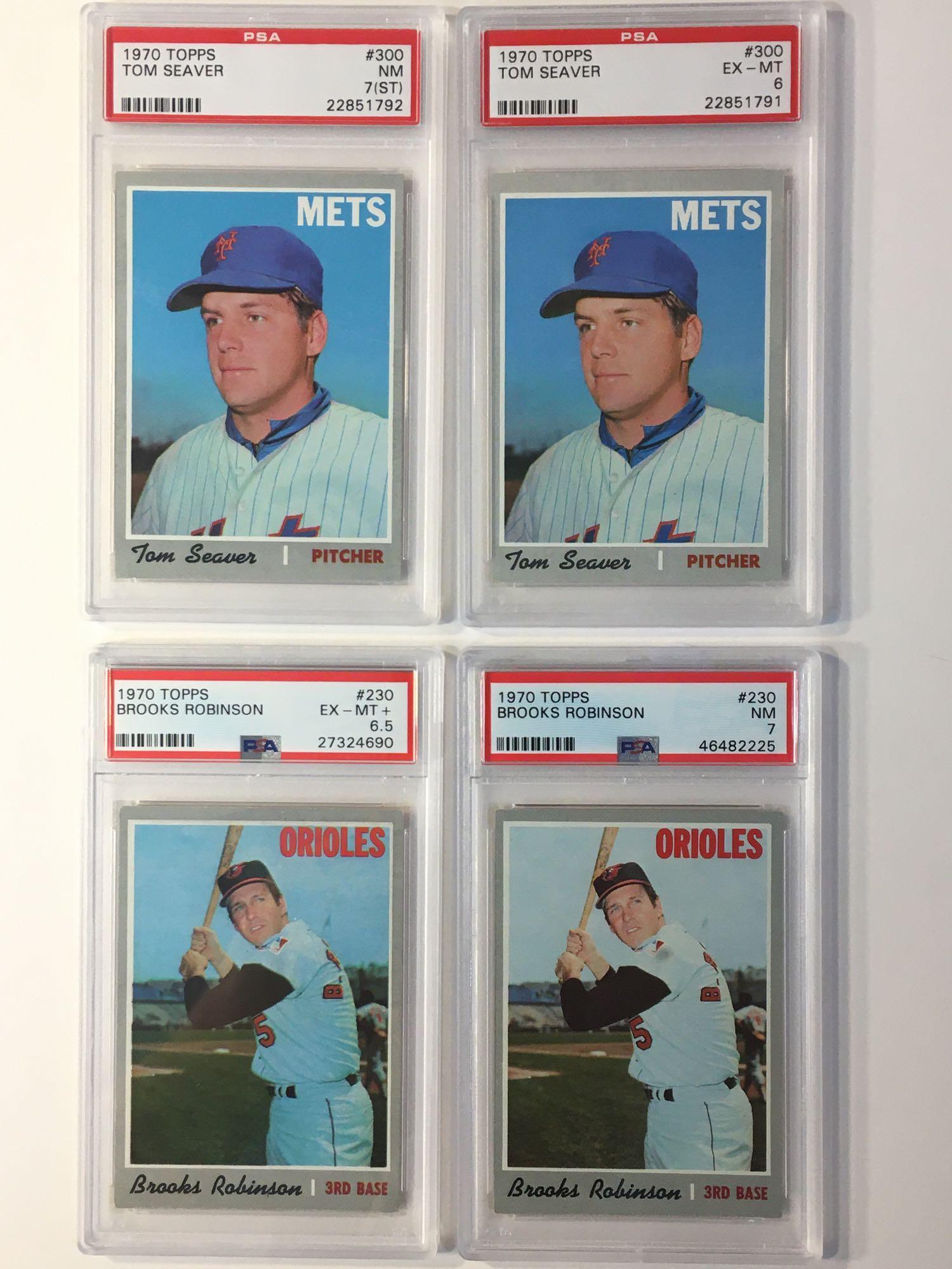 1970 Topps Brooks and Seaver PSA Graded Card Lot (1 of 10)