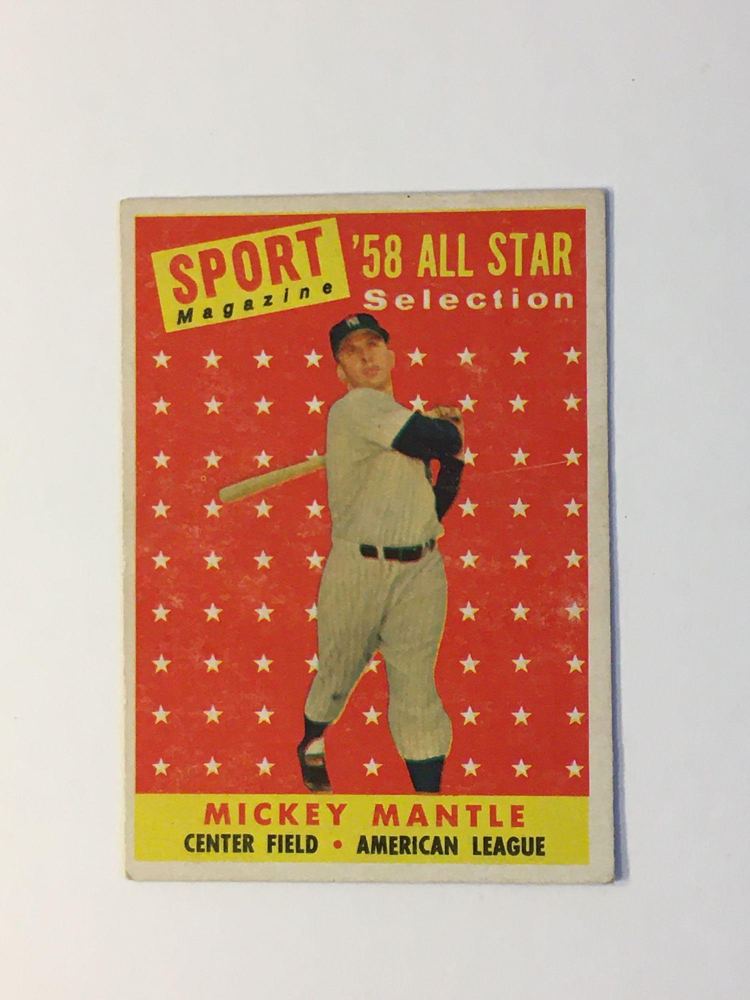 1958 Topps #487 Mickey Mantle All-Star Card (1 of 6)