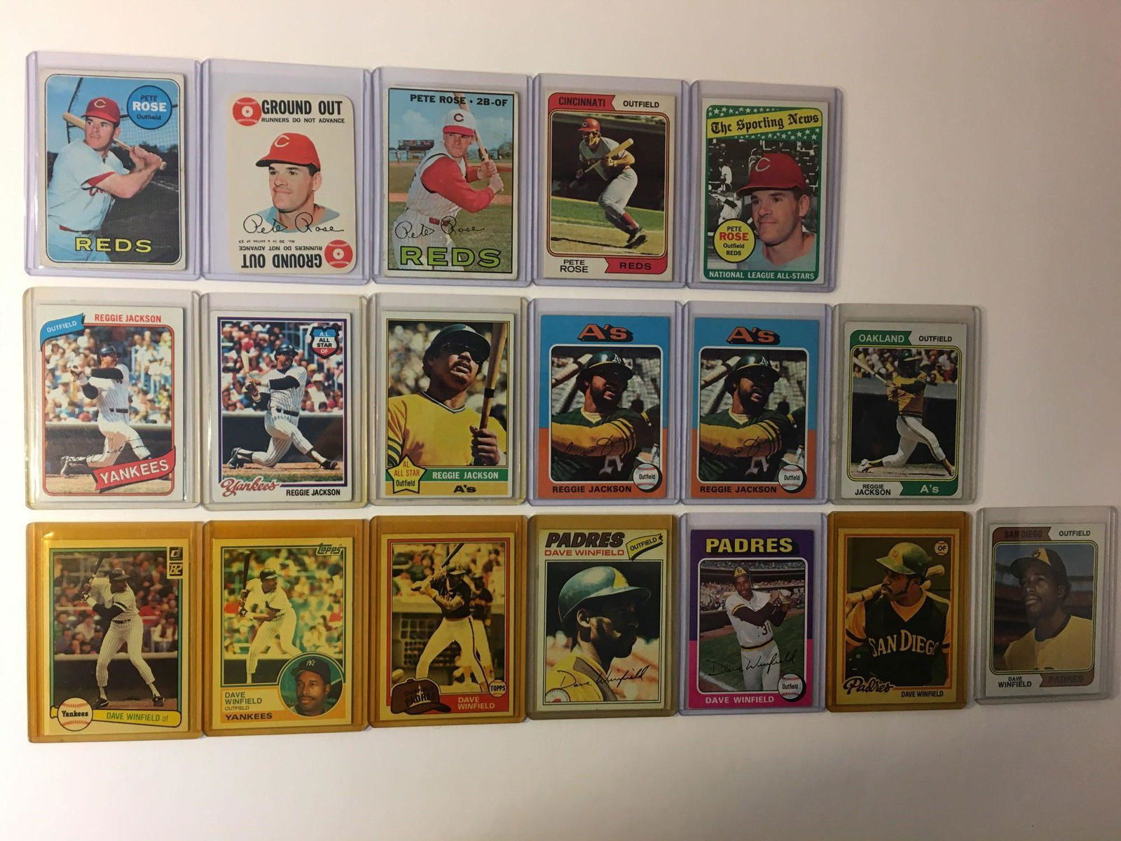 Rose, Reggie & Winfield Cards w/ Winfield Rookie (1 of 6)