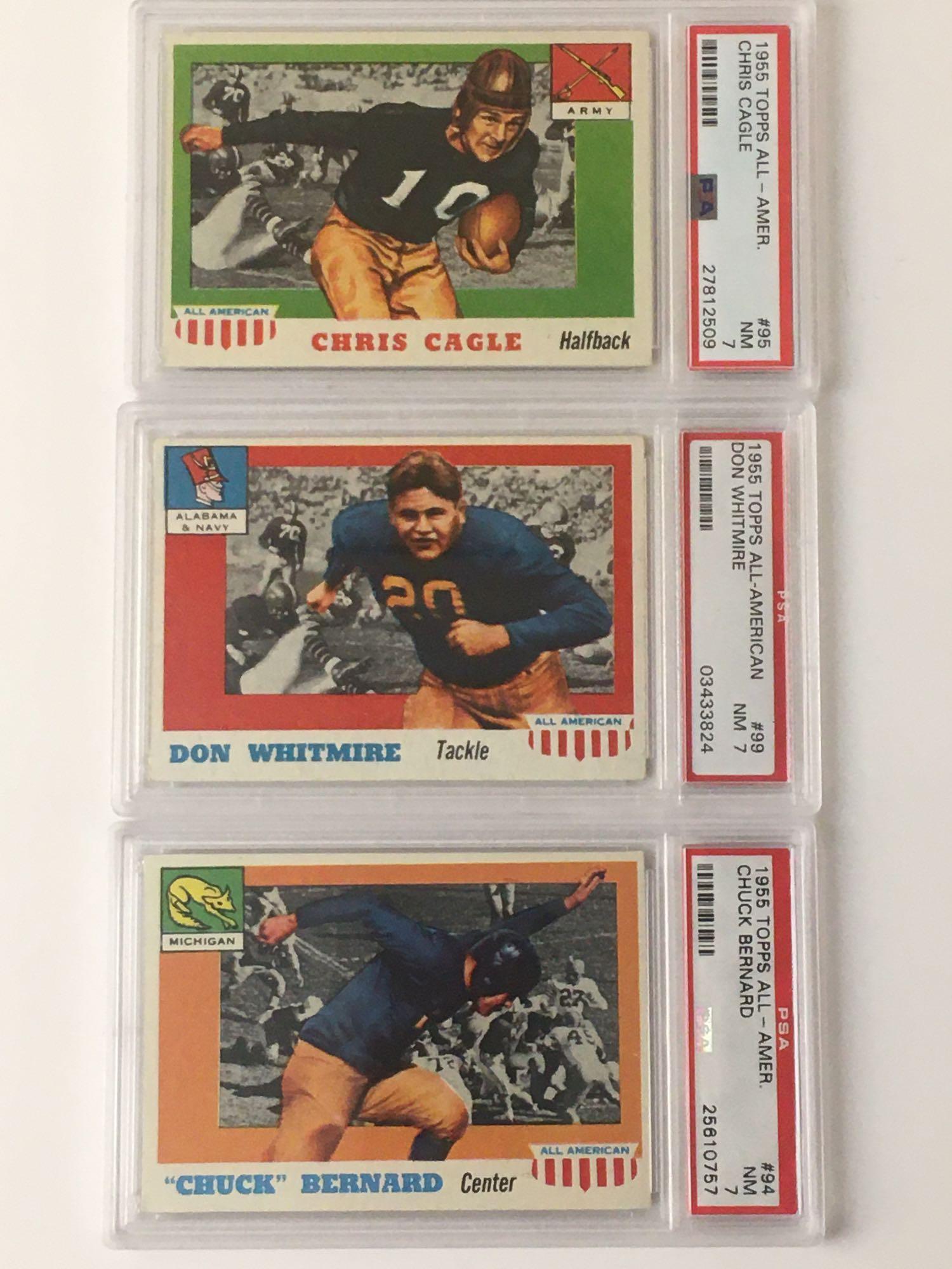 1955 Topps All-American PSA 7 Bernard, Cagle, Whitmire (1 of 8)