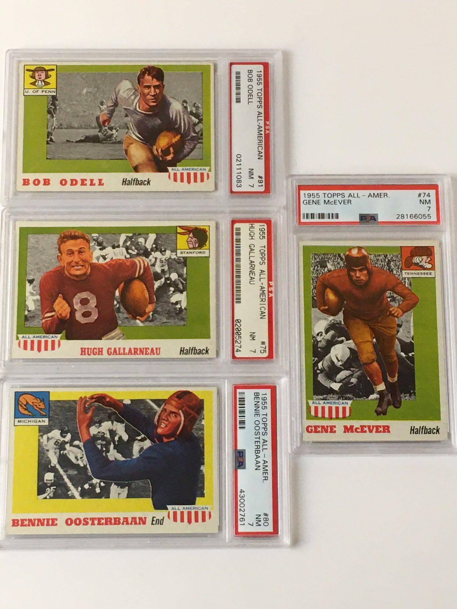1955 Topps All-American PSA 7 Card Lot (4) (1 of 10)