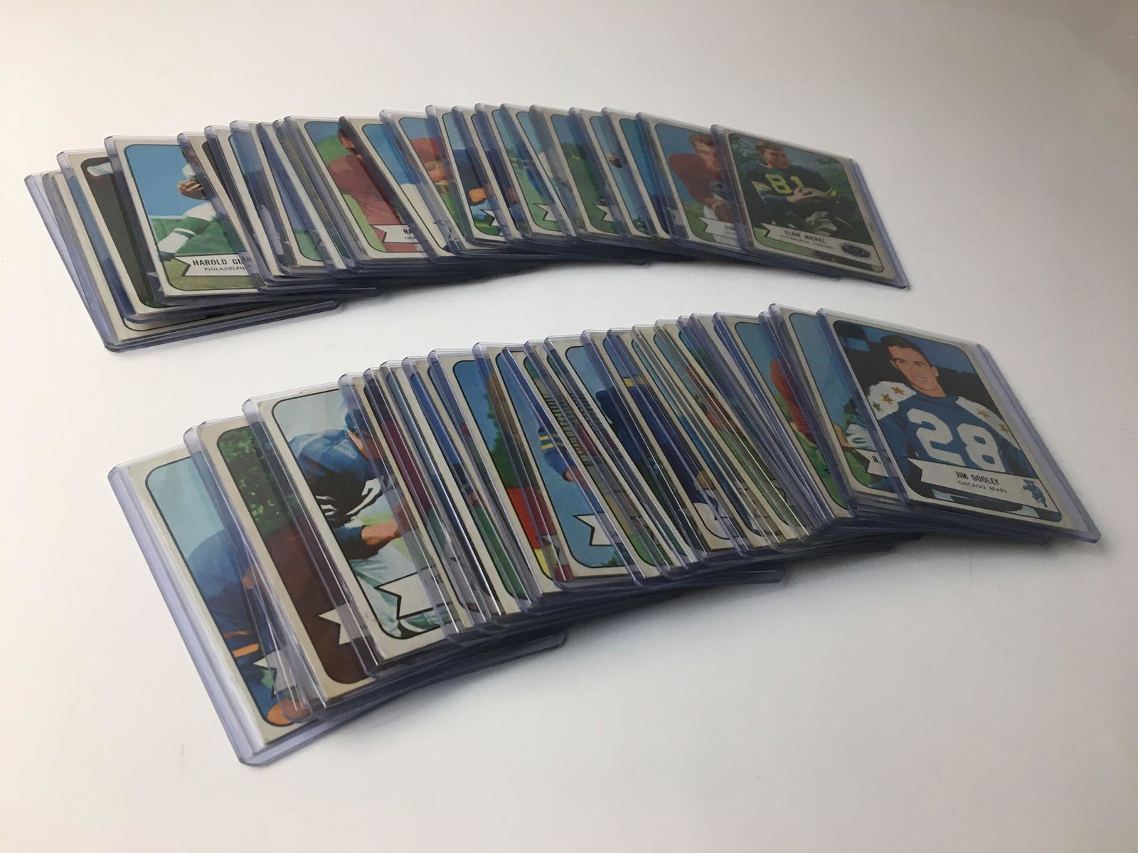 1954 Bowman Football Card Lot (45): Very nice group of cards with no major issues to report. Clean, EXMT overall grade. Noticed Conner, Boll, Hanner, Lipscomb(2), Jackson, Ritchter, Neal, Cannady, Howton, Young, Christiansen, Nickel and