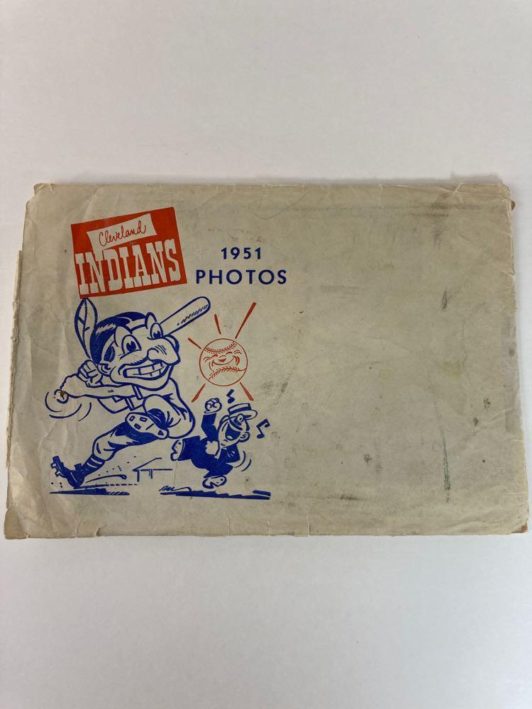 1951 Cleveland Indians Photo Pack: (20) individual player photos as well as the original envelope. Feller, Wynn, Garcia, Doby, Easter, Rosen, Lemon, Lopez, Hegan and others. Photos are in very nice condition!
