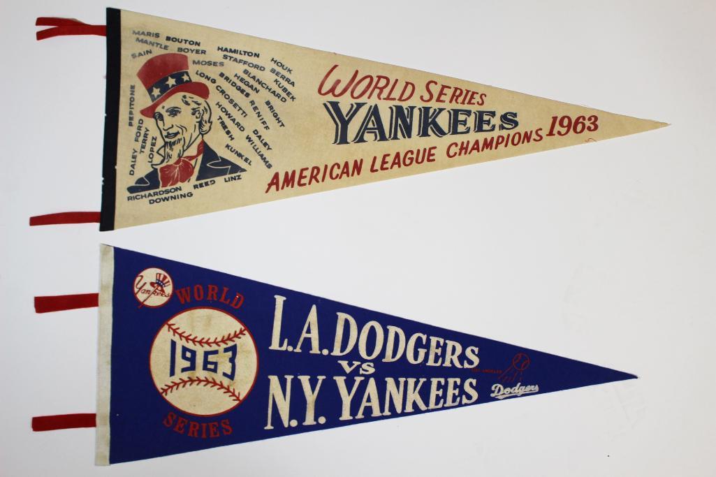 1963 World Series Pennants Yankees/Dodgers (1 of 18)