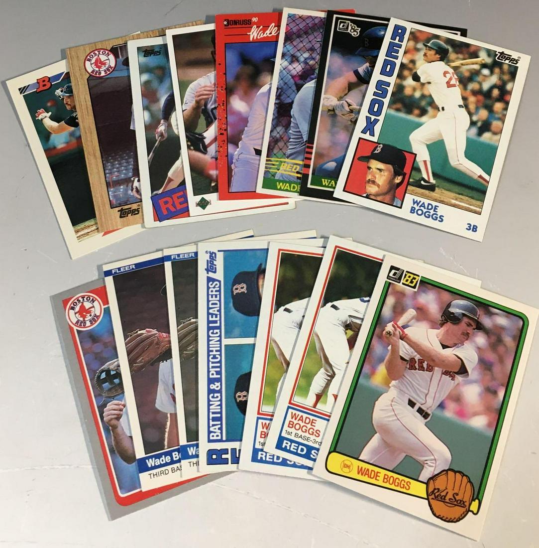 Wade Boggs Baseball Card Lot w/ Rookies: A total of (15) cards from his Red Sox days. (2) Topps rookie cards and one Donruss rookie.