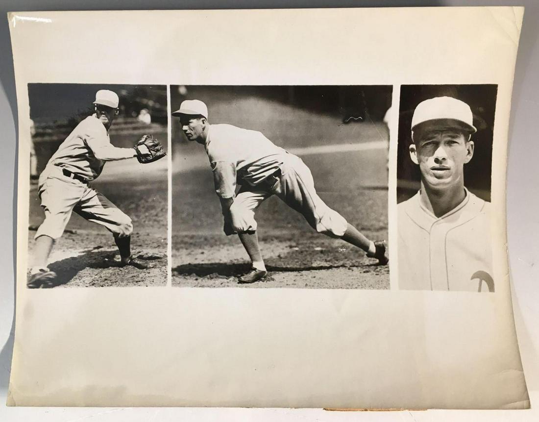 1931 Lefty Grove Press/Wire Photo RARE: Amazing content as this press photo is a rare version of three photos issued for the intent of the World Series possible feature. 9/26/31 Wide World Photos credit.