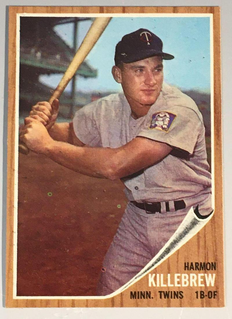 1962 Topps #70 Harmon Killebrew Twins: EX card with print bubbles holding it back.