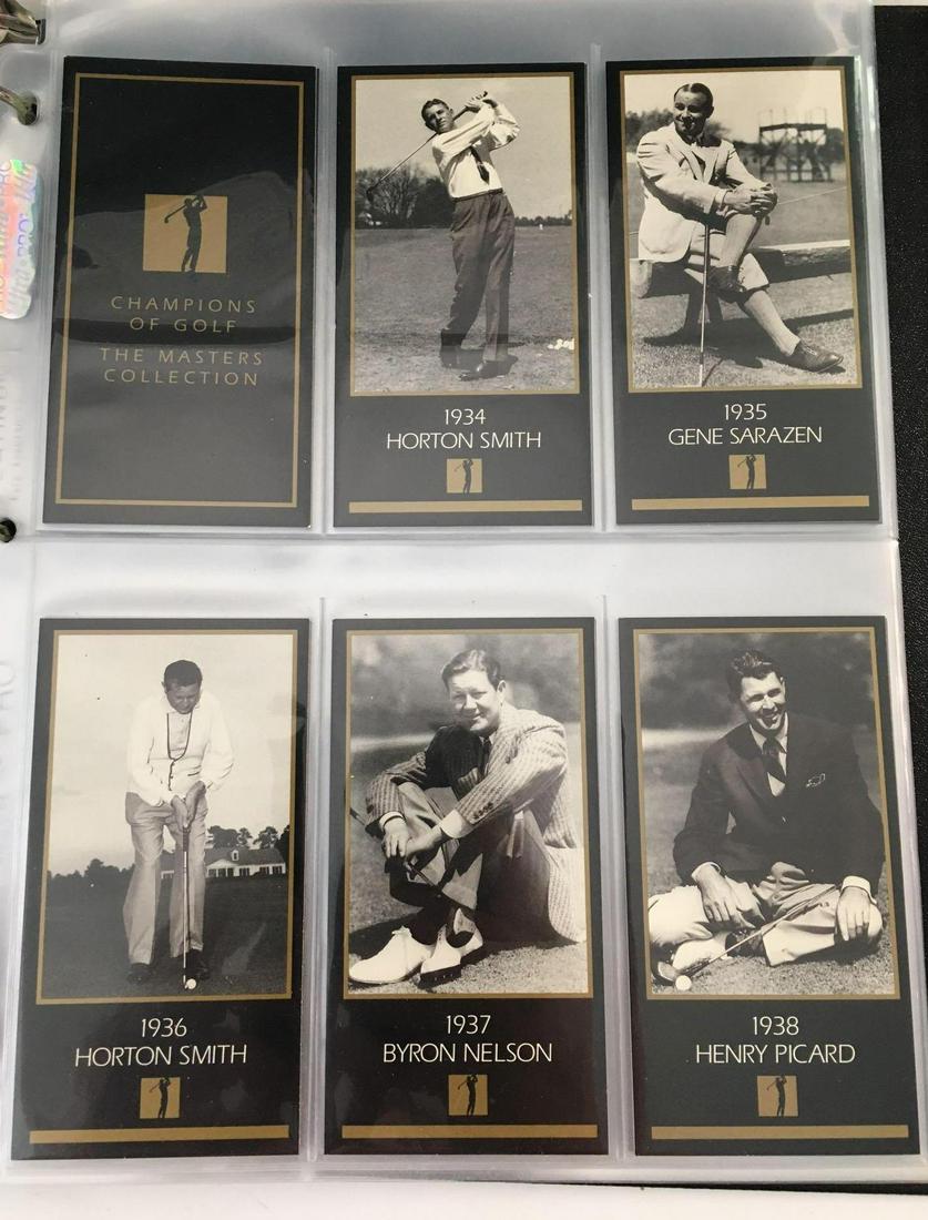 The Masters Collection Set w/ Tiger Woods Card: Champions of Golf The Masters Collection card set as first issued in 1993 and the following years added including Tiger Woods in 1997 and Mark O'Meara in 1998. Clean cards in an album.