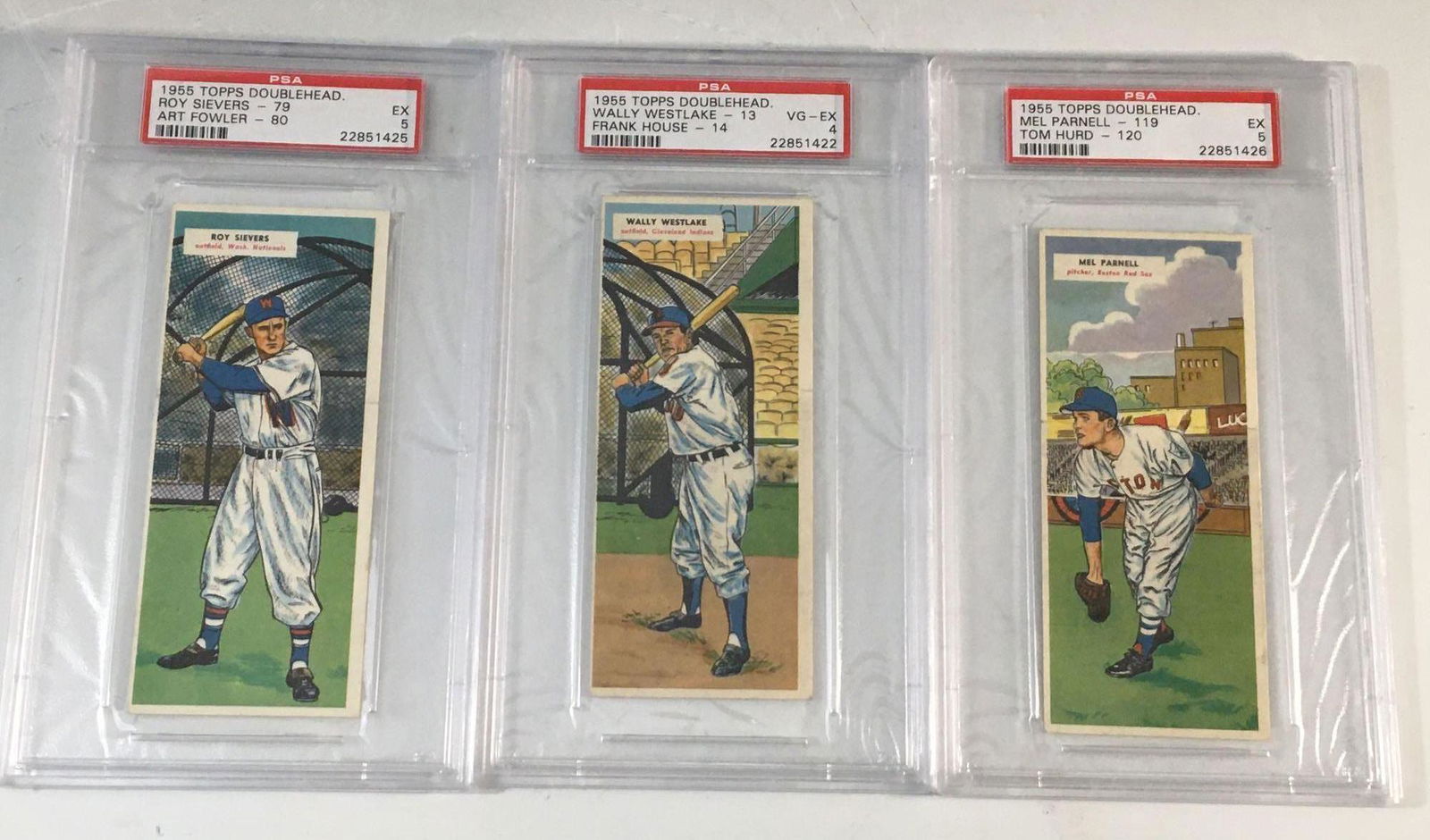 1955 Topps PSA Graded Double Headers (3) (1 of 8)
