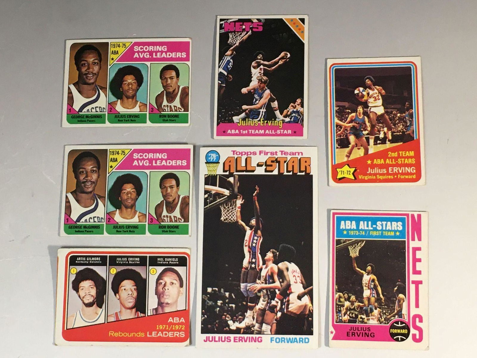 1970's Julius Erving Topps Basketball Cards (7) (1 of 16)