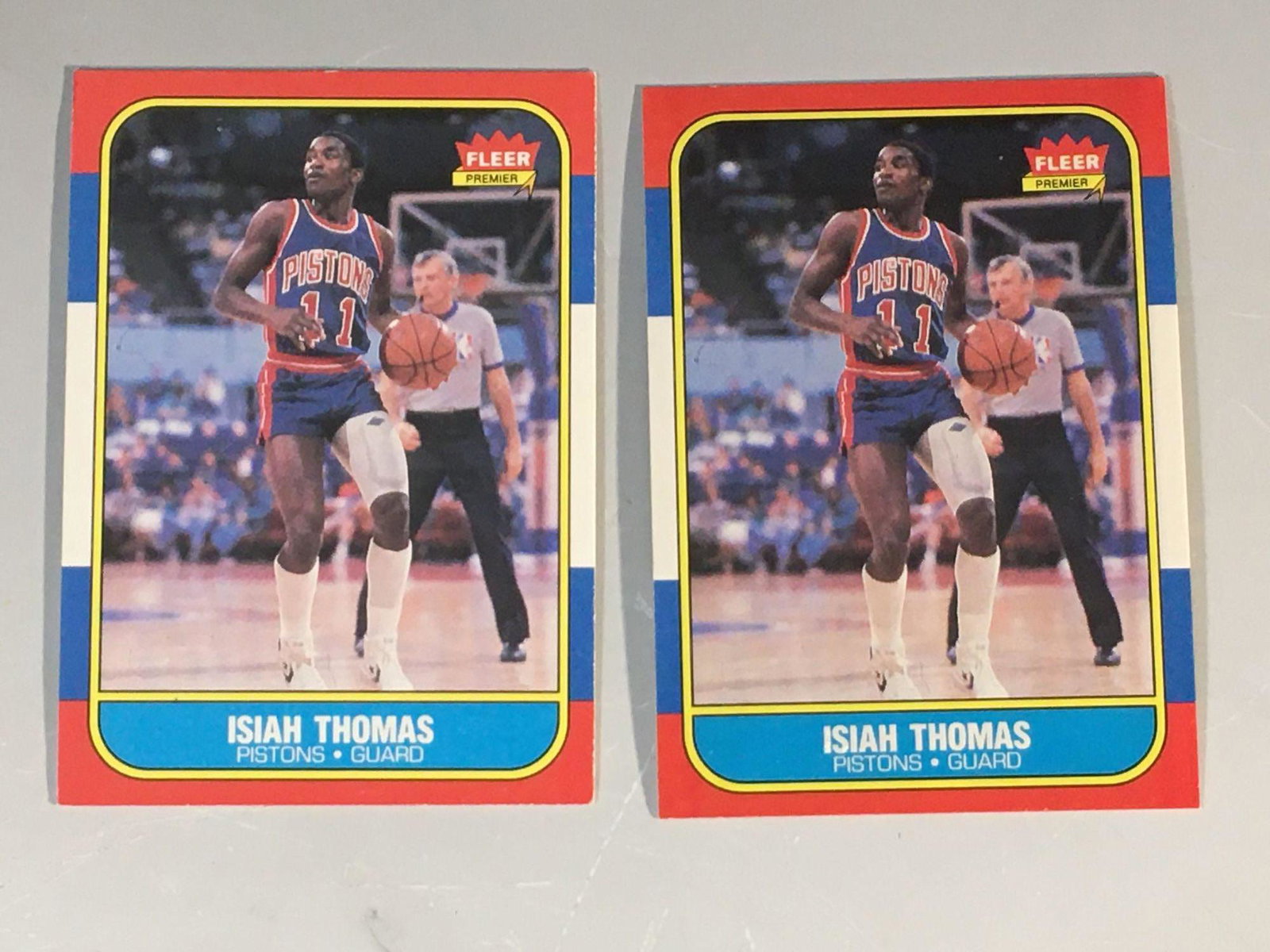 (2) 1986 Fleer Basketball # 109 Isiah Thomas Rookie (1 of 15)
