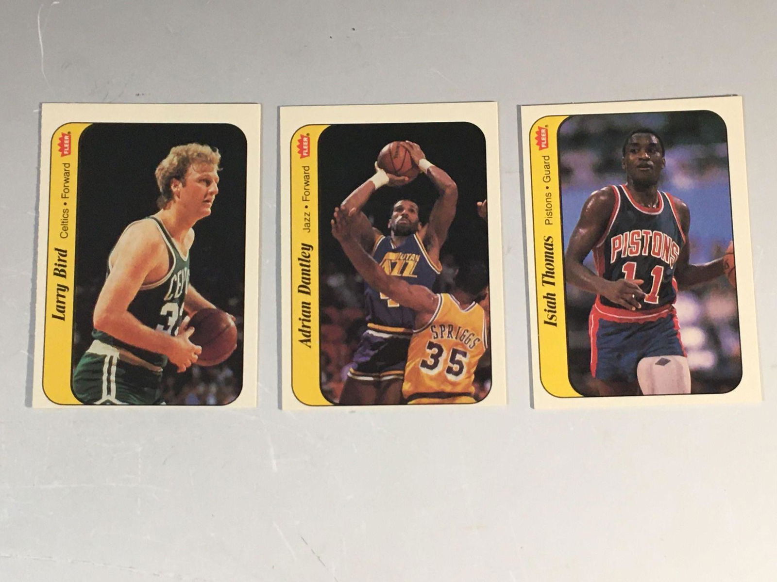 1986 Fleer Basketball Stickers Thomas, Bird, Dantley (1 of 20)