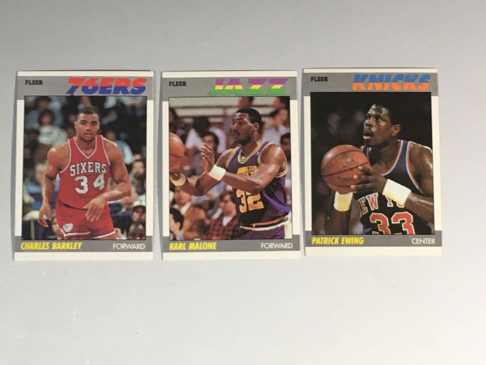 1987 Fleer Basketball Barkley, Ewing, Malone Cards (1 of 20)