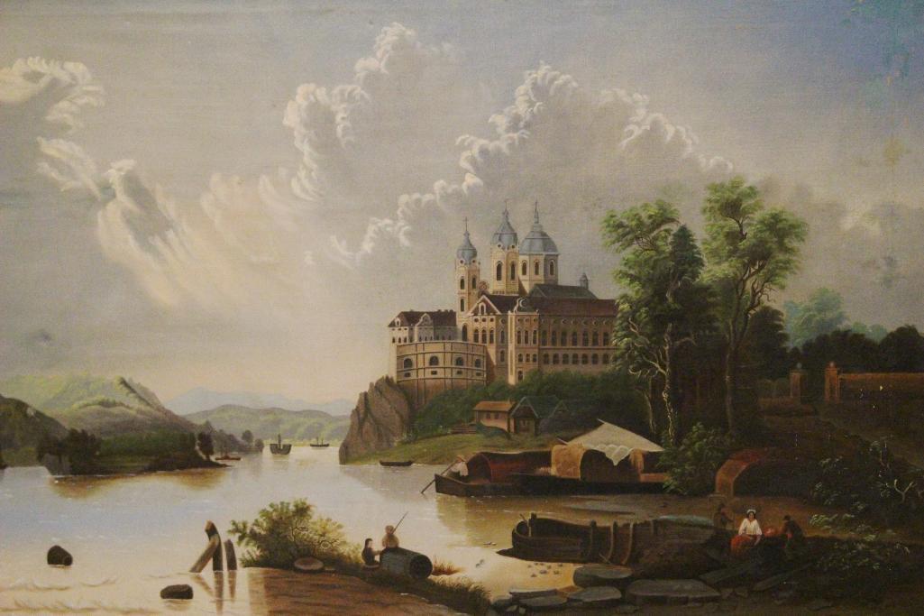 19th Century Oil On Canvas European Harbor Scene (1 of 17)