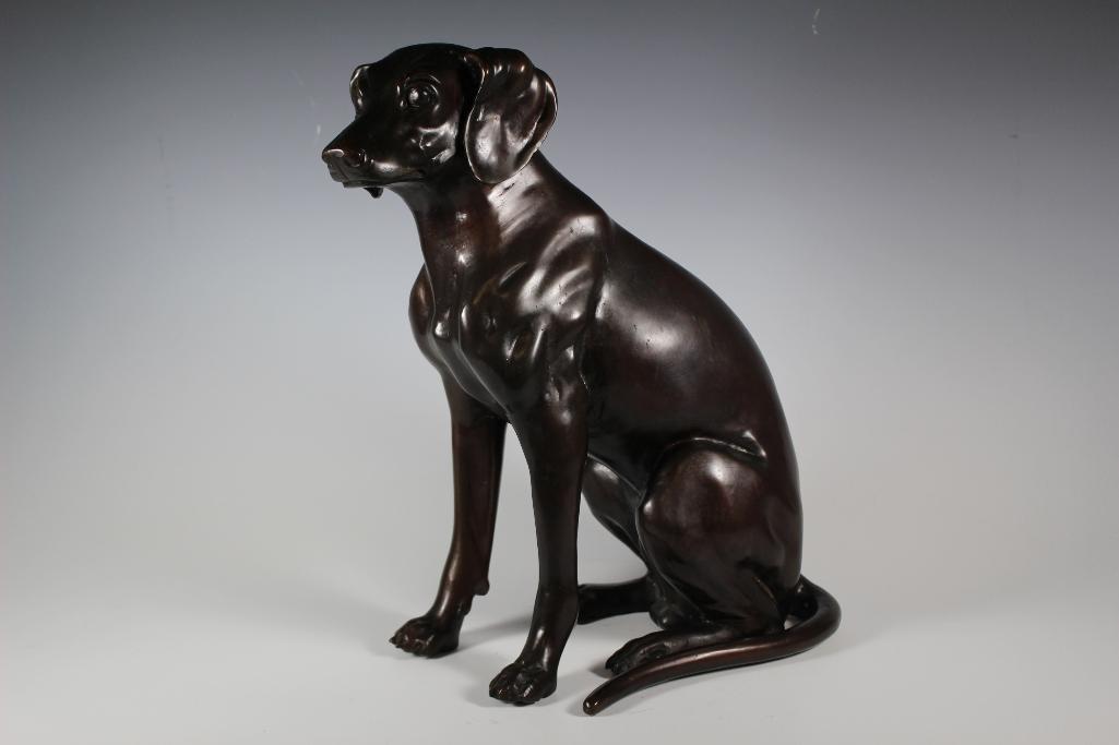 Exceptional 20th Century Bronze of Seated Dog (1 of 12)