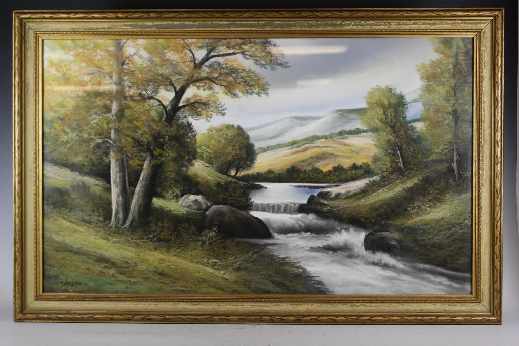 Andrew Gunderson 1888-1964 River Landscape Pastel (1 of 12)