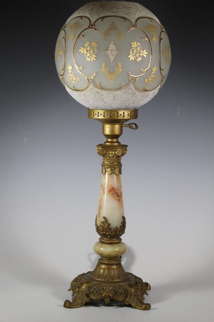 19th Century Alabaster Column Lamp (1 of 13)