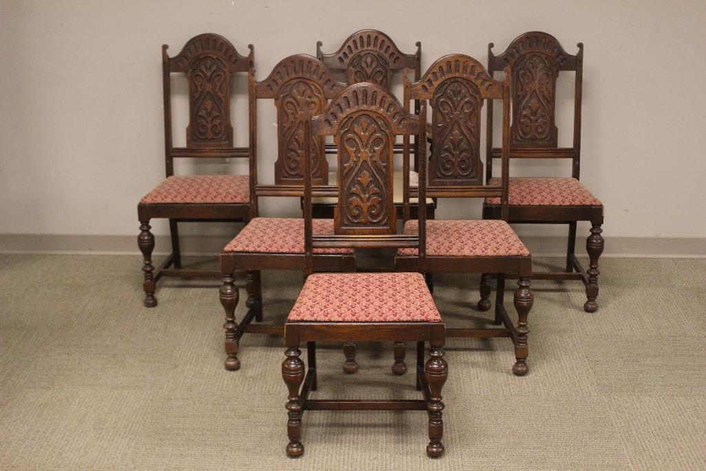 Six Early 20th Century Oak Dining Chairs (1 of 15)