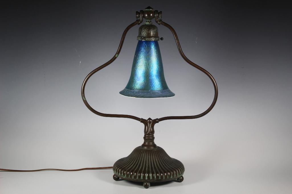 Manner of Tiffany Studios Harp Desk Lamp (1 of 13)