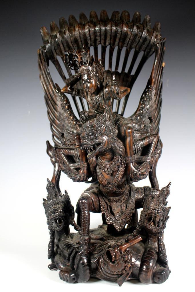 Incredible Carved Rosewood Sculpture, Bali Njana Tilem (1 of 20)
