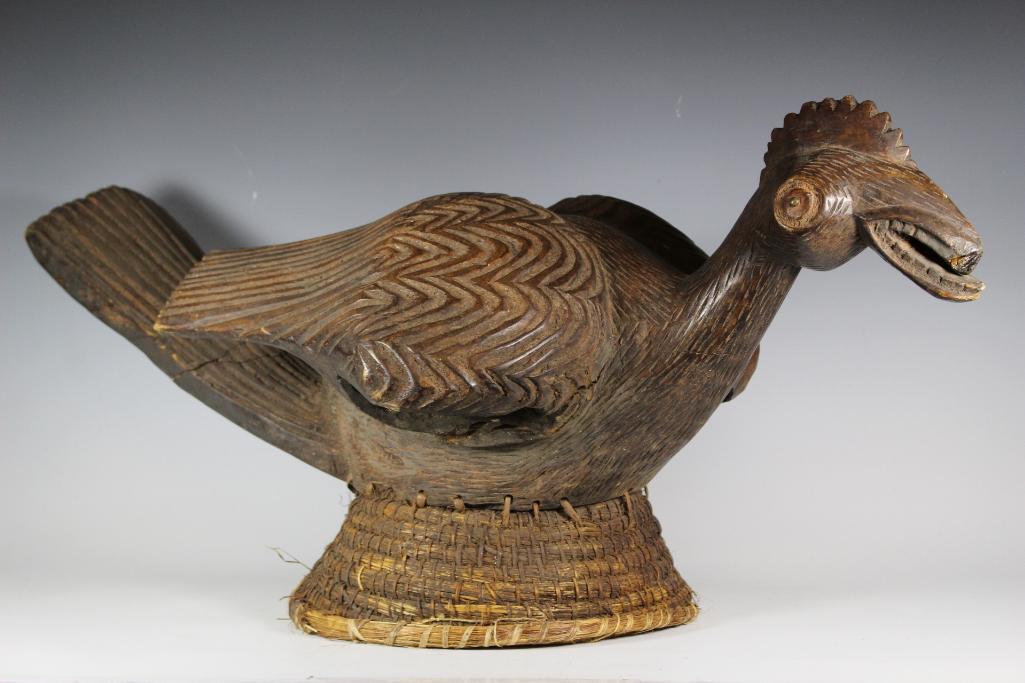 Ivory Coast Carved African Bird Ceremonial Headdress (1 of 12)