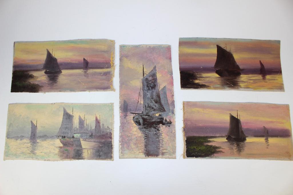 Group of Five Richard DeTreville Oil Paintings on (1 of 15)