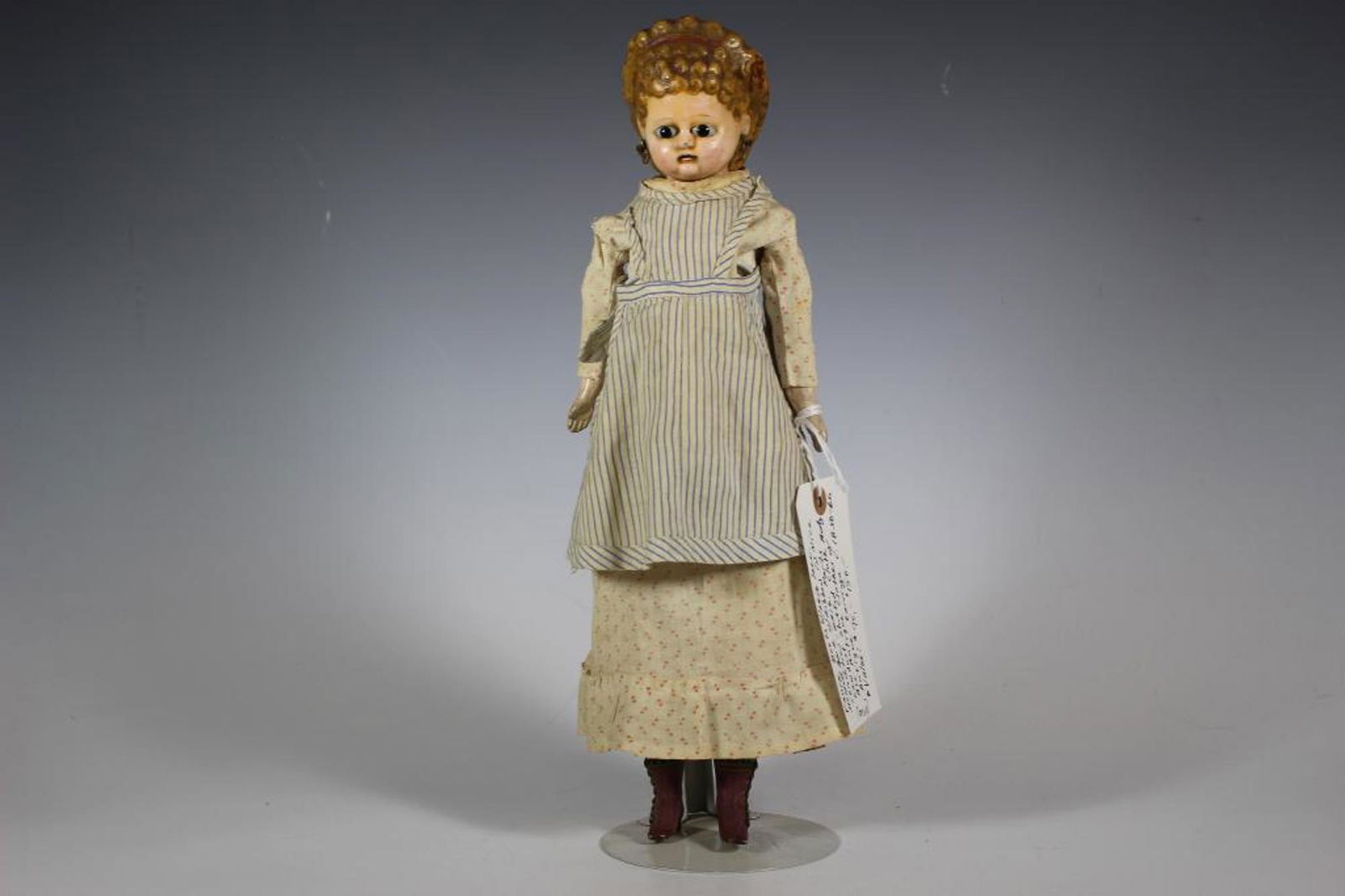 15.5" Pumpkinhead Wax Over Papier Mache Fancy Circa (1 of 14)