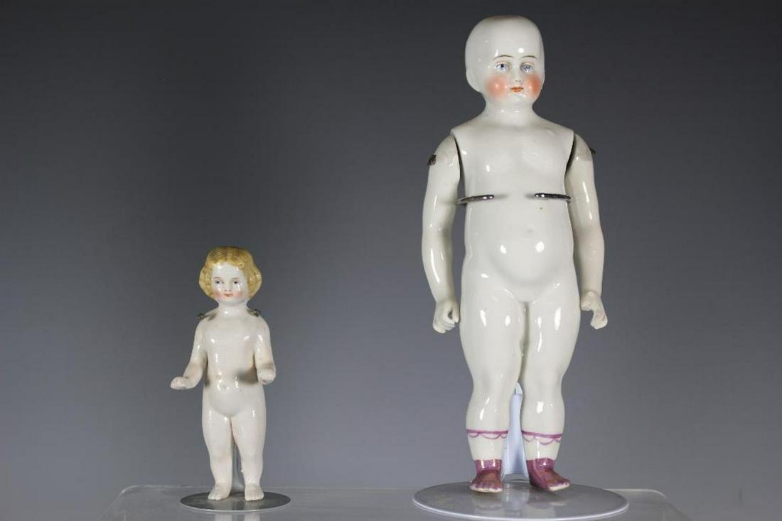 Two 4" & 8" unusual Bald All China Doll with Pink (1 of 5)