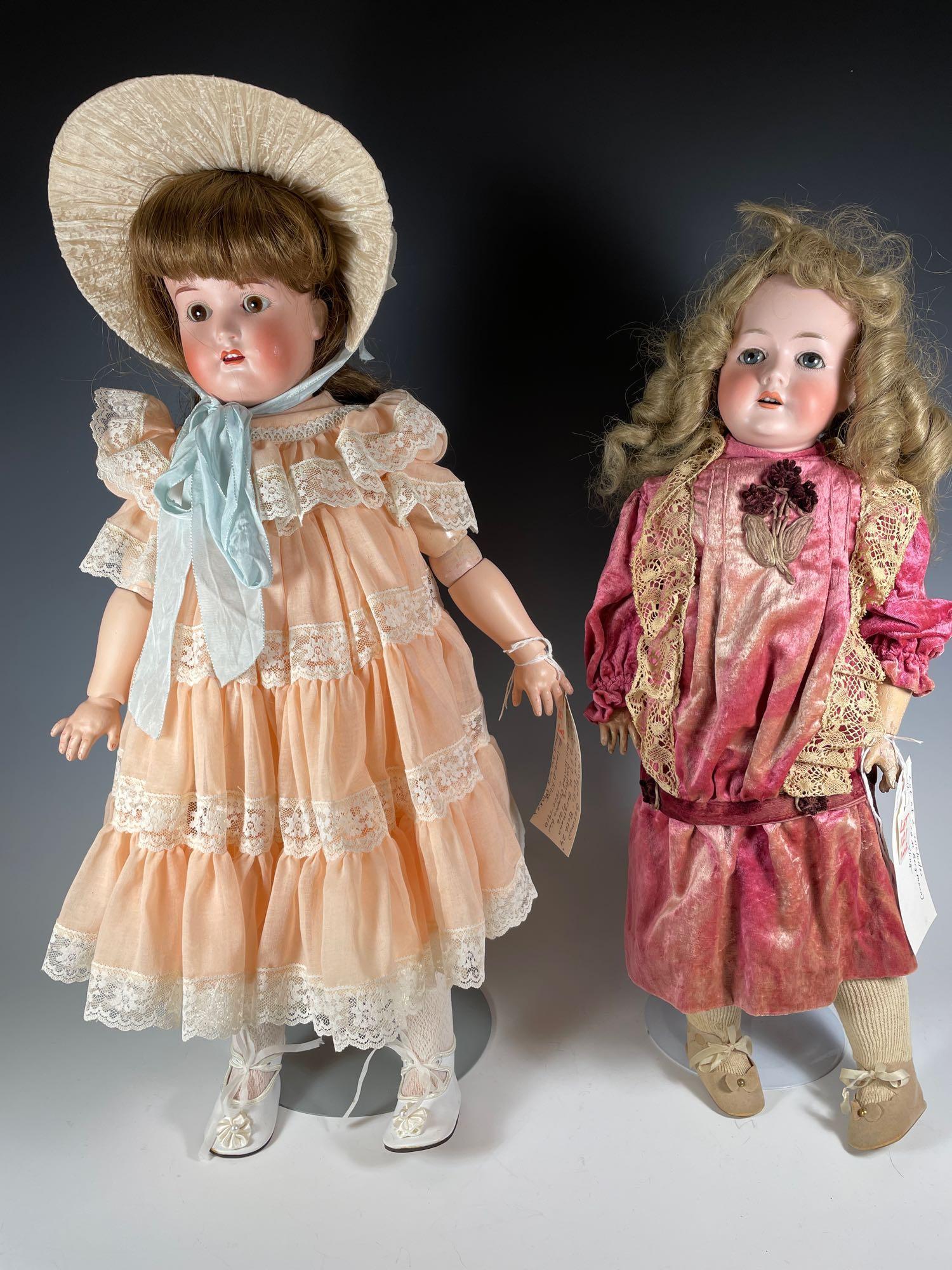 Two 24" Antique German Bisque Head Dolls Kling & (1 of 15)